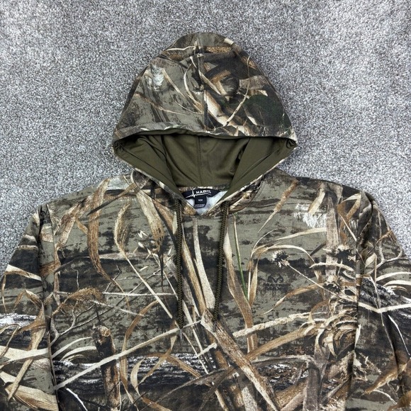 Vintage Y2K‎ Habit Camo Hoodie Mens M Realtree Wetlands Camouflage Sweatshirt - Picture 2 of 6